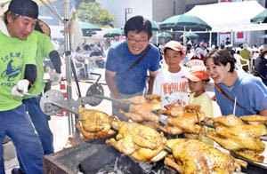 Variety of dishes with branded chicken Kawamata Shamo Festival held regularly for the first time in four years