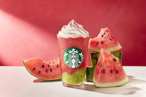 Watermelon flavored Frappuccino from Starbucks Coffee!“G…