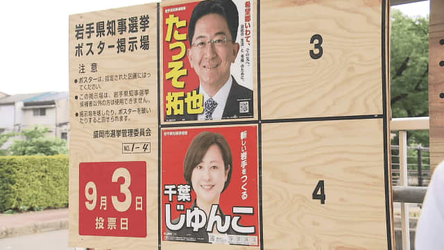 Gubernatorial election The composition of the de facto confrontation between the ruling and opposition parties [Iwate]