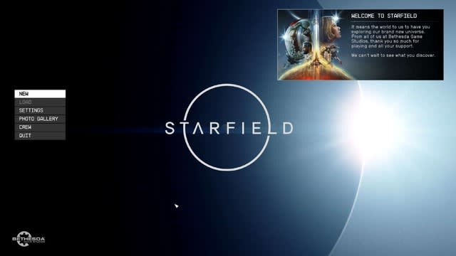 『Starfield（スターフィールド）』のスタート画面はシンプルすぎる？海外で議論勃発―これ…