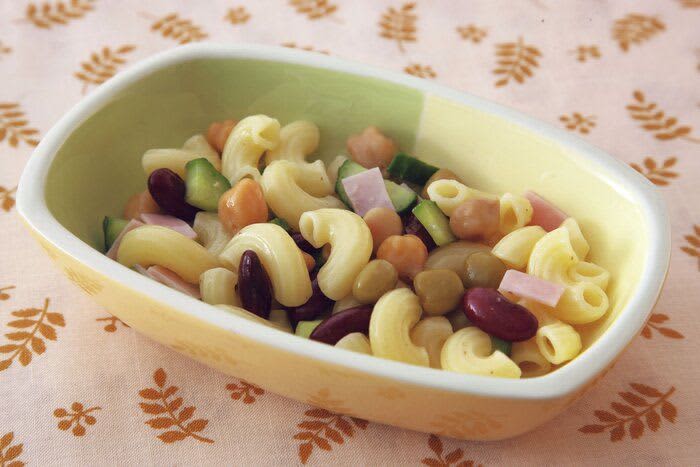 Mixed Beans Macaroni Salad [Pregnant woman's meal, 2 adults]