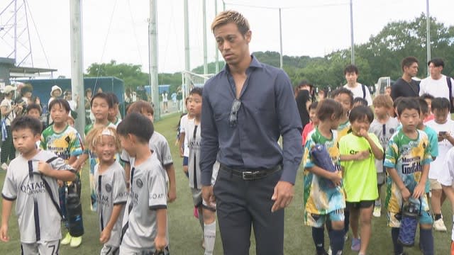 Keisuke Honda watched the Kagawa tournament of the four-player soccer "4v4" that he devised himself.