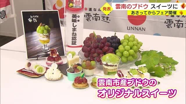 A farmer and a confectionery team up to present original sweets using XNUMX varieties of grapes grown in Unnan City (Shimane, Unnan City)