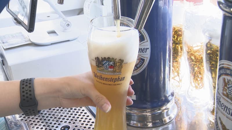 The first weekend of the German beer festival "Kanazawa Oktoberfest" is bustling from daytime