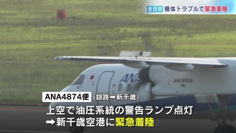 Hydraulic system warning light in the sky ... All Nippon Airways makes an emergency landing at New Chitose Airport due to equipment trouble