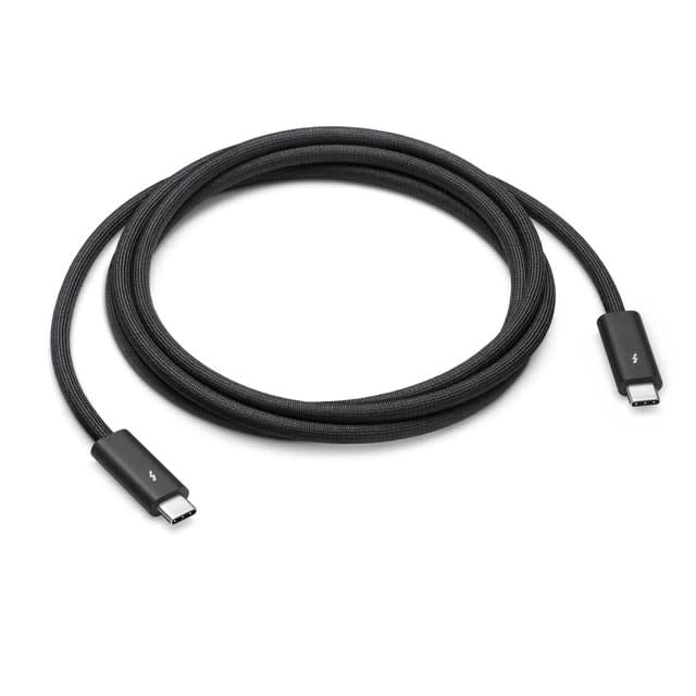 Thunderbolt compatible USB-C cable for iPhone 15 Pro (provisional), sold separately from the main unit ...