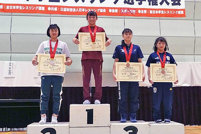 ＜レスリング＞【写真集】2023年全日本学生選手権／女子・表彰式