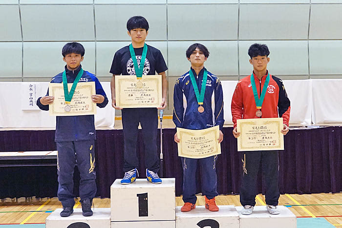＜レスリング＞【写真集】2023年全日本学生選手権／男子グレコローマン・表彰式
