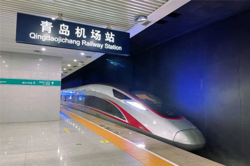 Can you ride high-speed trains at the terminal building of Qingdao Jiaodong International Airport? -China
