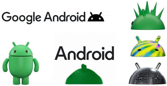 The Android logo has been redesigned, with an uppercase "A" and unified with the Google logo. Bugdroid / Droid…