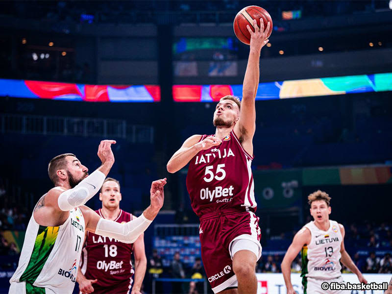 Latvia is making good progress in the Basketball World Cup, finishing in 5th place...Long-distance shotgun jackpot results in a big win over Lithuania