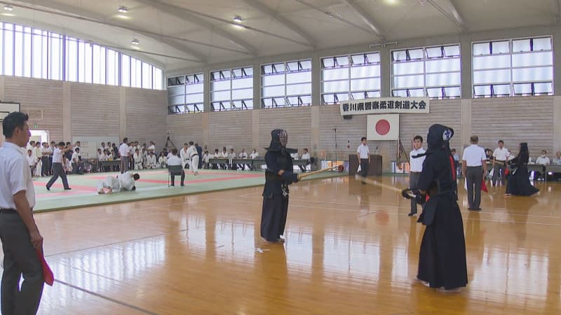 Predicting opponent's movements...Training to catch the culprit Judo/Kendo tournament held by Kagawa Prefectural Police