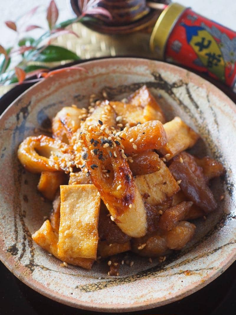 Just one more side dish or regular dish♪ Easy recipe for “Fried Tofu x Konnyaku”