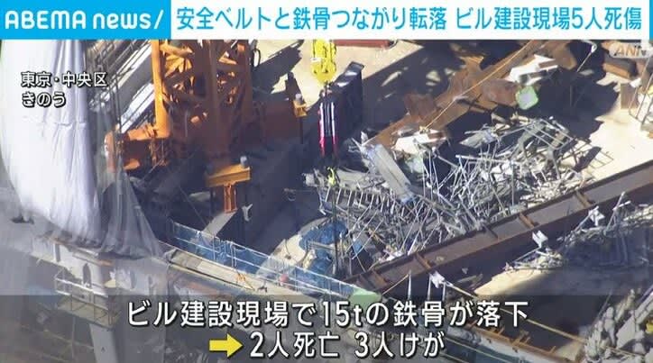 ⚡｜Five people are killed or injured at a building construction site in front of JR Tokyo Station, connected to safety belt and steel frame