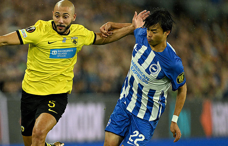 Brighton's first EL game succumbs to the Greek champions at home... Kaoru Mitoma is a starter and makes his EL debut, but he has no decisive task...