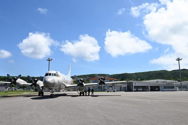First flight of P-3C patrol aircraft to Yonaguni, transporting MSDF “Antarctic ice”!