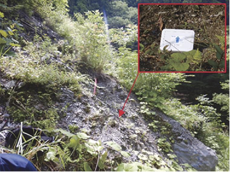 応用地質／防災センサーによる斜面崩壊の検知に成功、危険度指標の確立へ