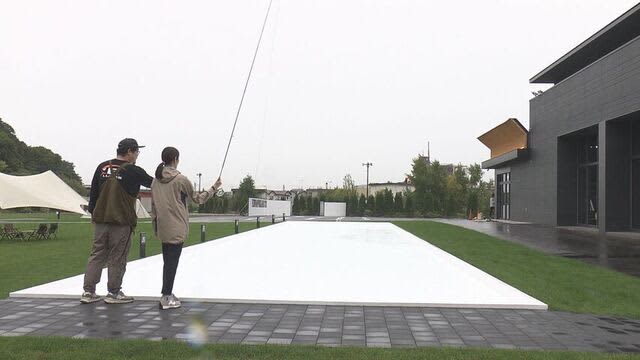 実際にテントに入れる　ロッドが振れる「キャンパーズアンドアングラーズ北広島」30日オープン