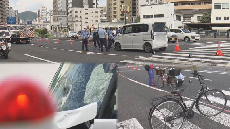 交差点で車が自転車２台はね２人重軽傷　逮捕された女「信号の色をよく見ていなかった」　広島