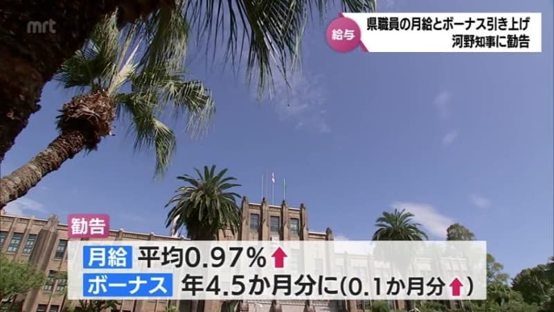 Prefectural Personnel Committee recommends to governor to increase salaries and bonuses for Miyazaki Prefectural employees