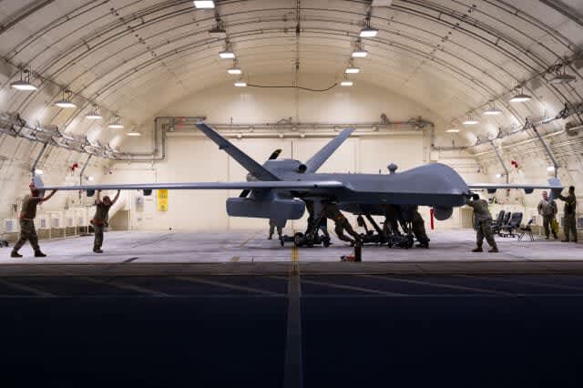 U.S. Air Force MQ-9 Reaper unmanned reconnaissance aircraft deployed to Kadena!Relocated from temporary deployment location, Maritime Self-Defense Force, Kanoya