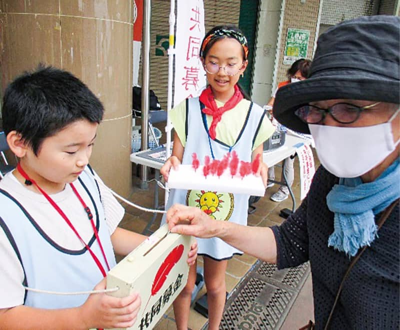 Red Feather Community Chest Campaign J (junior) and V (volunteer) elementary school students also participate Asahi Ward, Yokohama City