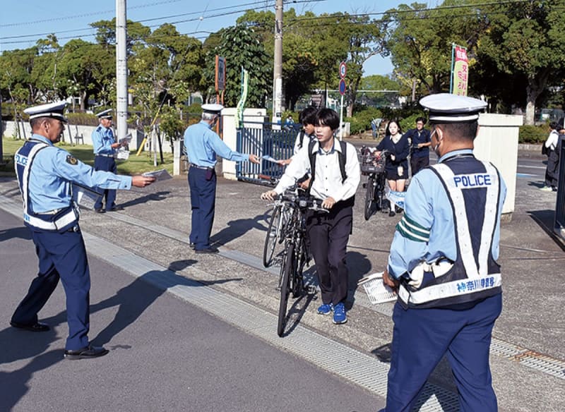 Hiratsuka City Transportation Association “Commuting by bicycle to school safely” campaign at city high schools Hiratsuka City