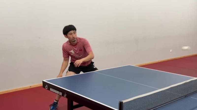 [Table Tennis] Hitoshi Ueda practices in Germany. Ueda's cut hit beats Ironman Koji Matsushita!