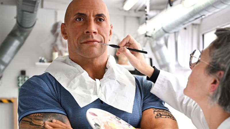 French museum corrects skin color of US actor Dwayne Johnson's wax figure, criticized for being ``brighter than the real thing''