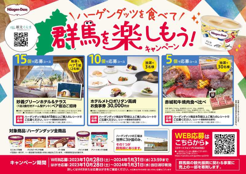 “Eat Haagen-Dazs and enjoy Gunma!” Campaign Win luxury accommodation tickets and Akagi Wagyu Yakiniku sets!
