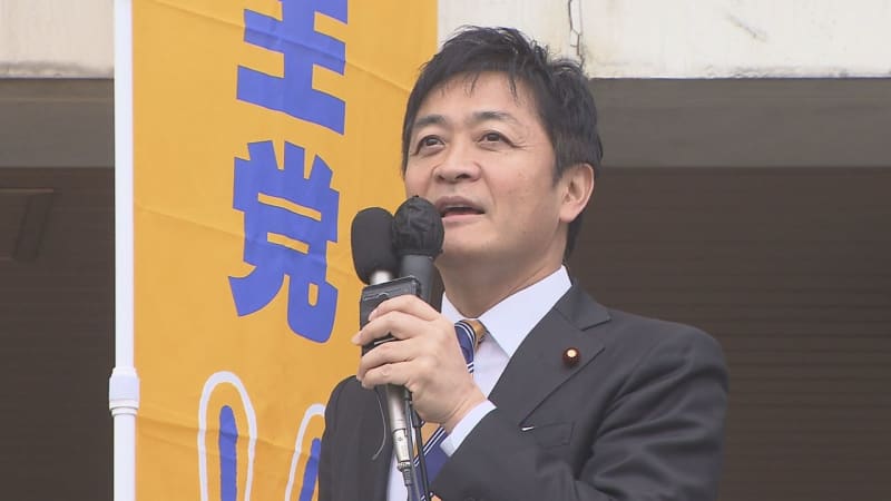 Representative Tamaki of the Democratic Party of the People gives a public speech in Utsunomiya City to promote policies