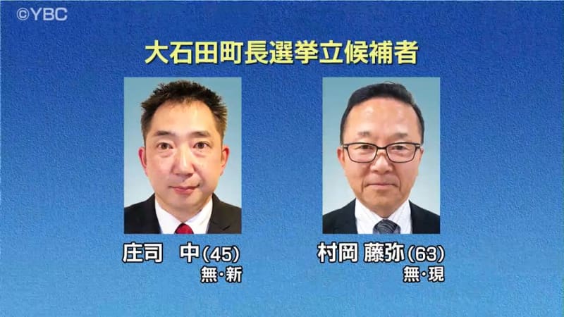 A one-on-one battle between the incumbent and the new mayor in the mayoral election of Oishida Town, Yamagata Prefecture. As of 6 p.m., the estimated turnout was 44.5...