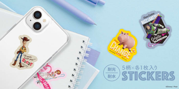 スマートフォンとクリアケースの間に挟んでディズニーキャラクター等を楽しめるステッカー５枚セット…