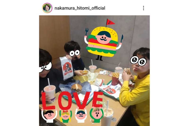 Day off from childcare due to one operation, third son's unexpected behavior at lunch outing Ex-Fujiana Hitomi Nakamura reports, ``He's cute...''