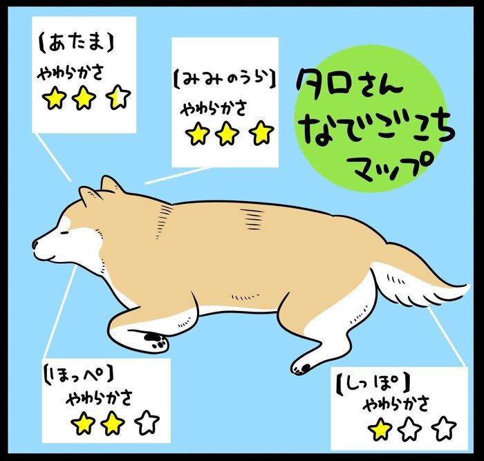 場所で気持ちよさが異なる「柴犬なでごごちマップ」|連載「モフモフ柴とプニプニ娘」第24…
