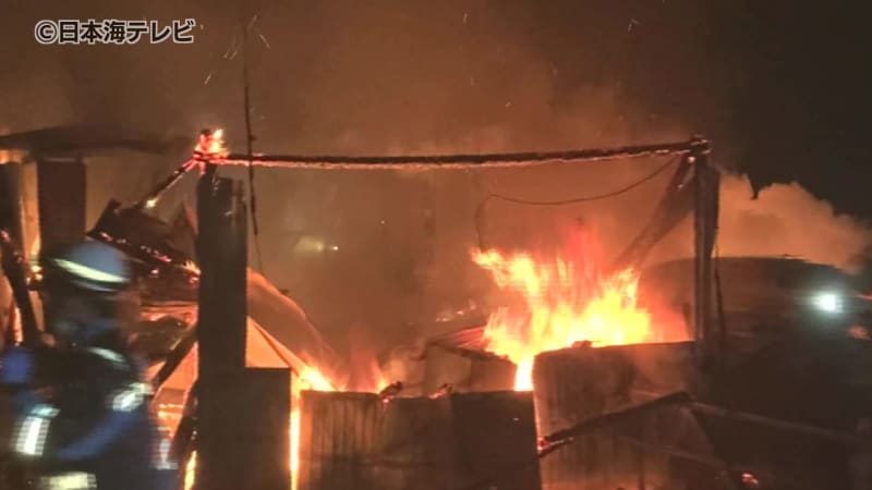 Fire destroys three buildings, including a construction company's workshop in Matsue City, with no injuries Shimane Prefecture