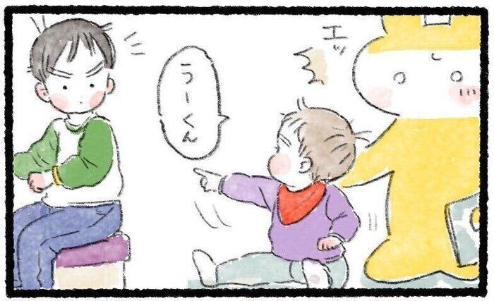 1歳の弟がはじめて兄の名前を呼んだ日。仲良し兄弟のやりとりに「かわいすぎる」「尊い！」…