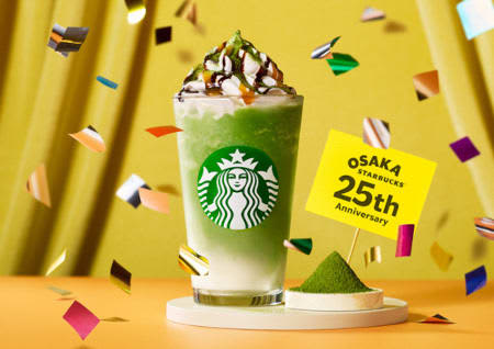 Celebrating the 25th anniversary of the creamy Matcha Frappuccino at Starbucks in Osaka Prefecture