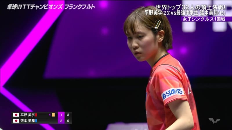 【日本語実況解説】女子1回戦 平野美宇 vs 張本美和｜WTTチャンピオンズフランクフルト2023