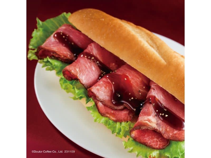 Doutor Coffee Luxury!Milano sandwich with roast beef now on sale, “strong” tea latte also available until January