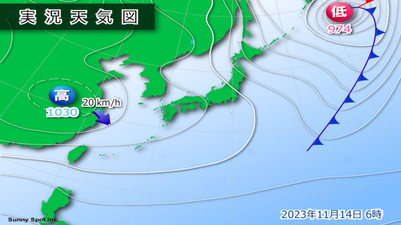 The coldest weather of the season from western Japan to eastern Japan
