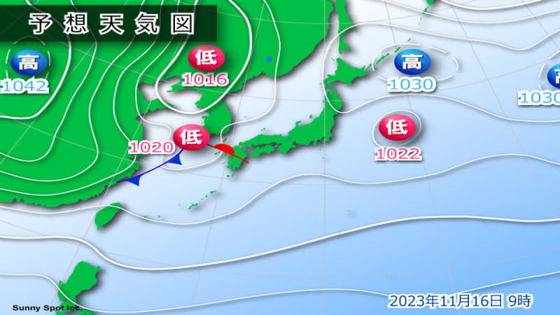 Tomorrow's weather: The weather is going downhill from the west. It will rain in the Kanto region at night.