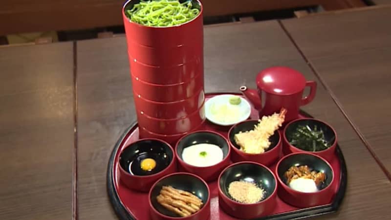 Near the 7-tier tower!Matcha soba is a must-try specialty in Kawagoe