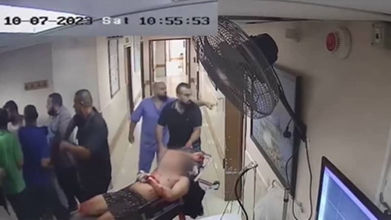 人質がガザ病院に運ばれたとイスラエル　監視カメラ映像を公開