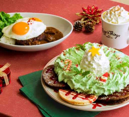 [Eggs 'n Things] Christmas-only pancakes and Loco Moco are now available♪