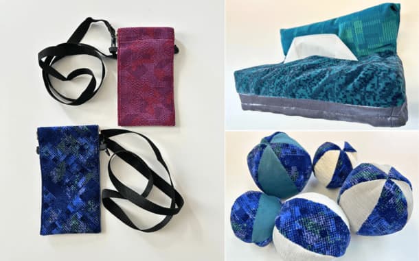 Upcycled products using “seat moquette scraps” jointly developed with JR East Omiya Branch Railway Fureai…