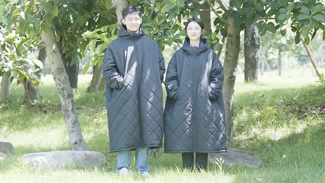 Are you active in winter camping?RA01, a coat with an electric heater function that doubles as a sleeping bag