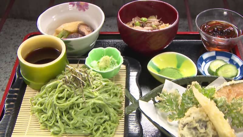 Delicious green udon⁉︎A popular “farm restaurant” in Akita where there is a line every day