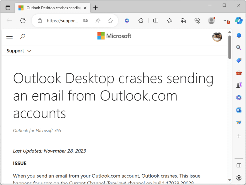 Desktop version of Outlook app crashes when sending email - Microsoft offers workaround...