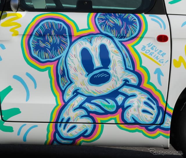 Fiat “Topolino” abstract art?Draw a charming Mickey Mouse